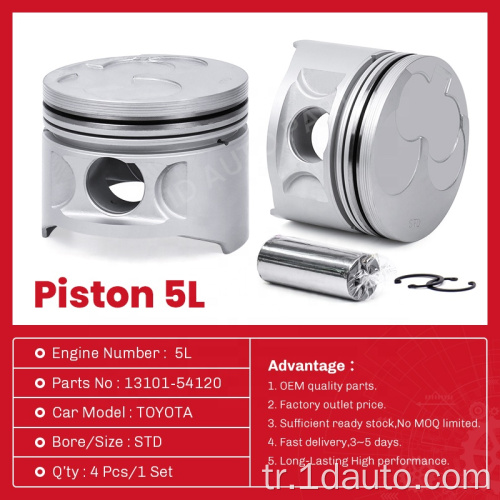 Otomatik Parçalar Toyota Motor Pistonu 5L 13101-54120
